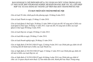 Quyết định 09/2017/QĐ-UBND Quy chế phối hợp quản lý nhà nước đối với doanh nghiệp Hà Nội 2017