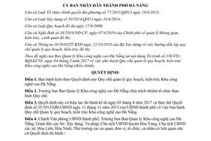 Quyết định 10/2017/QĐ-UBND Quy chế quản lý quy hoạch kiến trúc Khu công nghệ cao Đà Nẵng