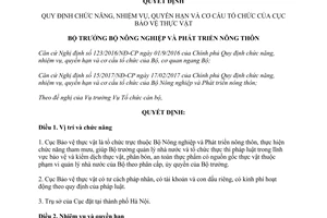 Quyết định 928/QĐ-BNN-TCCB chức năng nhiệm vụ quyền hạn cơ cấu tổ chức Cục Bảo vệ thực vật 2017