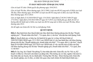 Quyết định 817/QĐ-UBND Khen thưởng đối với doanh nghiệp doanh nhân Quảng Ninh 2017