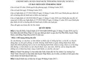 Quyết định 10/2017/QĐ-UBND sửa đổi 67/2016/QĐ-UBND giá dịch vụ qua cầu Chợ Phú Điền Đồng Tháp 2017