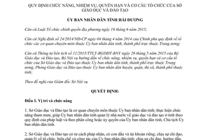 Quyết định 06/2017/QĐ-UBND chức năng nhiệm vụ quyền hạn cơ cấu Sở Giáo dục Đào tạo Hải Dương