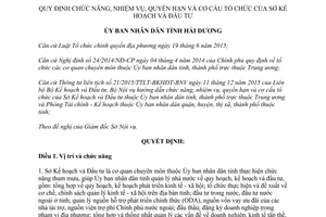 Quyết định 07/2017/QĐ-UBND chức năng quyền hạn cơ cấu Sở Kế hoạch Đầu tư Hải Dương