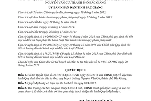 Quyết định 06/2017/QĐ-UBND bãi bỏ 227/2014/QĐ-UBND thu hút đầu tư Nguyễn Văn Cừ Bắc Giang