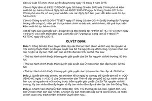 Quyết định 306/QĐ-UBND-HC 2017 thủ tục hành chính Sở Tài nguyên Môi trường Đồng Tháp