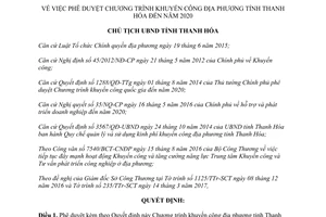 Quyết định 885/QĐ-UBND 2017 phê duyệt Chương trình khuyến công địa phương Thanh Hóa 2020