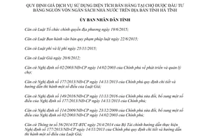 Quyết định 10/2017/QĐ-UBND giá dịch vụ sử dụng diện tích bán hàng tại chợ đầu tư vốn ngân sách Hà Tĩnh