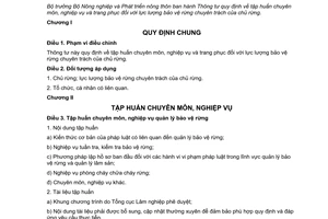 Thông tư 08/2017/TT-BNNPTNT tập huấn chuyên môn nghiệp vụ trang phục lực lượng bảo vệ rừng