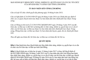 Quyết định 12/2017/QĐ-UBND chức năng nhiệm vụ quyền hạn cơ cấu tổ chức Sở Giáo dục Đào tạo Lâm Đồng