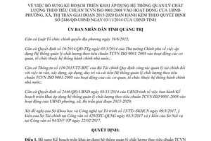 Quyết định 589/QĐ-UBND áp dụng hệ thống quản lý chất lượng tiêu chuẩn ISO 9001 Quảng Trị 2017
