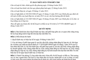 Quyết định 18/2017/QĐ-UBND quy chế phối hợp hỗ trợ hoạt động kinh tế tập thể Bến Tre