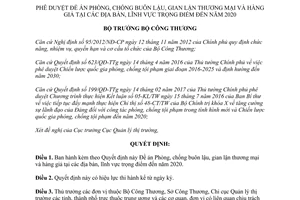 Quyết định 1059/QĐ-BCT 2017 Phòng chống buôn lậu gian lận thương mại và hàng giả