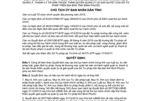 Quyết định 713/QĐ-UBND 2017 thủ tục hành chính luật sư tư pháp trọng tài Sở Tư pháp Bình Phước