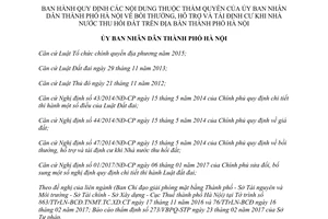 Quyết định 10/2017/QĐ-UBND thẩm quyền Ủy ban nhân dân thành phố bồi thường hỗ trợ tái định cư Hà Nội