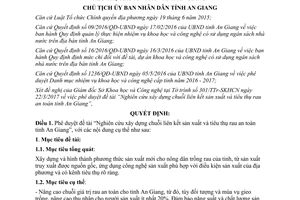 Quyết định 988/QĐ-UBND Nghiên cứu xây dựng chuỗi liên kết sản xuất tiêu thụ rau an toàn An Giang 2017