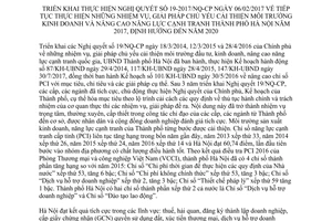 Kế hoạch 74/KH-UBND triển khai Nghị quyết 19-2017/NQ-CP môi trường kinh doanh cạnh tranh Hà Nội 2017