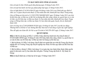 Quyết định 12/2017/QĐ-UBND điều chỉnh chức năng nhiệm vụ quyền hạn cơ cấu Sở Giáo dục An Giang 2017