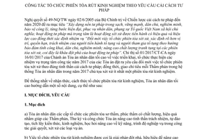 Hướng dẫn 136/HD-TANDTC công tác tổ chức phiên tòa rút kinh nghiệm theo yêu cầu cải cách tư pháp 2017