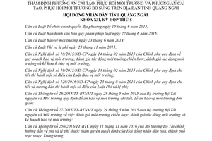 Nghị quyết 15/2017/NQ-HĐND quản lý phí thẩm định đánh giá tác động môi trường Quảng Ngãi