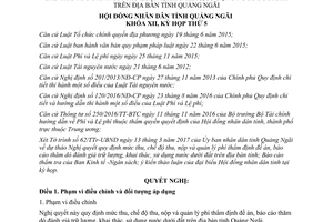Nghị quyết 13/2017/NQ-HĐND quản lý phí thẩm định đề án khai thác sử dụng nước Quảng Ngãi