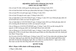 Nghị quyết 18/2017/NQ-HĐND thu nộp phí thẩm định hồ sơ hành nghề khoan nước Quảng Ngãi