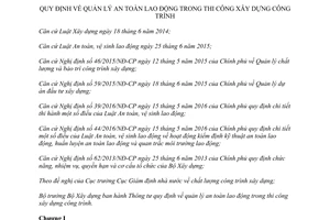 Thông tư 04/2017/TT-BXD an toàn lao động thi công xây dựng công trình