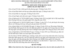 Nghị quyết 24/2017/NQ-HĐND Quy định nguyên tắc phân bổ vốn ngân sách Giảm nghèo Quảng Ngãi