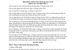 Nghị quyết 05/2017/NQ-HĐND thu nộp quản lý phí giấy phép lao động người nước ngoài Quảng Ngãi