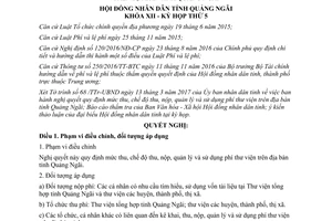 Nghị quyết 07/2017/NQ-HĐND thu chế độ thu nộp quản lý sử dụng phí thư viện Quảng Ngãi