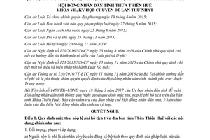 Nghị quyết 14/2017/NQ-HĐND quy định mức thu nộp lệ phí hộ tịch trên địa bàn tỉnh Thừa Thiên Huế