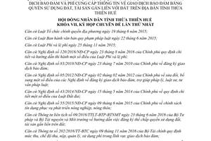 Nghị quyết 13/2017/NQ-HĐND phí đăng ký cung cấp thông tin giao dịch bảo đảm quyền sử dụng đất Huế