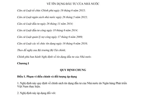 Nghị định 32/2017/NĐ-CP tín dụng đầu tư của Nhà nước