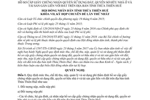 Nghị quyết 09/2017/NQ-HĐND quản lý phí thẩm định hồ sơ đất đai nhà ở Huế 2017