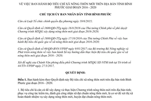 Quyết định 753/QĐ-UBND Bộ tiêu chí xã nông thôn mới Bình Phước 2017