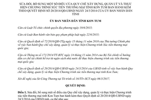 Quyết định 15/2017/QĐ-UBND về Quy chế Chương trình xúc tiến thương mại tỉnh Kon Tum