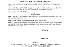 Quyết định 241/QĐ-UBND 2017 bãi bỏ Chỉ thị quy phạm pháp luật Điện Biên 2004 2017