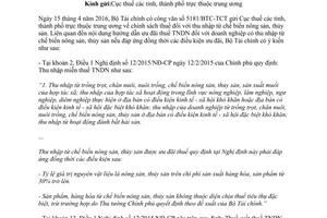 Công văn 3091/BTC-TCT 2017 chính sách thuế đối với thu nhập từ chế biến nông sản thủy sản