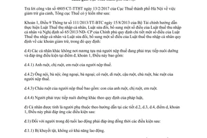 Công văn 901/TCT-TNCN chính sách thuế thu nhập cá nhân 2017