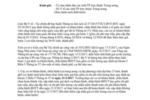 Công văn 1367/BYT-KH-TC giá dịch vụ khám chữa bệnh bảo hiểm y tế bao gồm tiền lương 2017