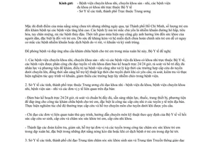 Công văn 1528/BYT-BM-TE tăng cường công tác phòng khám chữa bệnh trẻ em trong mùa xuân hè 2017