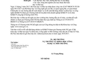 Công văn 1275/BGDĐT-KHCNMT hỗ trợ phát triển doanh nghiệp khoa học và công nghệ công lập 2017