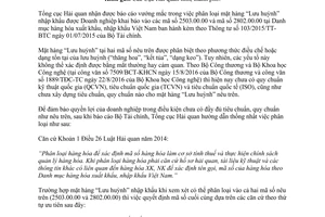 Công văn 2145/TCHQ-TXNK 2017 phân loại mặt hàng Lưu huỳnh