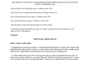 Nghị định 33/2017/NĐ-CP xử phạt vi phạm hành chính lĩnh vực tài nguyên nước khoáng sản