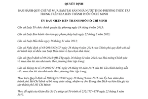 Quyết định 21/2017/QĐ-UBND Quy chế mua sắm tài sản nhà nước theo phương thức tập trung Hồ Chí Minh