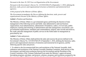Decree 34/2017/ND-CP functions tasks powers organizational structure of the Ministry of Home Affairs