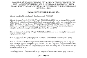 Quyết định 1025/QĐ-UBND 2017 cải cách hành chính đầu tư kinh doanh cạnh tranh Thanh Hóa