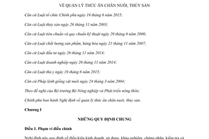 Nghị định 39/2017/NĐ-CP quản lý thức ăn chăn nuôi thủy sản