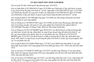Quyết định 630/QĐ-UBND 2017 phê duyệt bổ sung quy hoạch phát triển cụm công nghiệp Nam Định