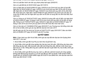 Quyết định 1024/2017/QĐ-UBND quy định hệ số điều chỉnh giá đất Quảng Ninh