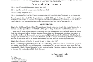 Quyết định 10/2017/QĐ-UBND sửa đổi 31/2015/QĐ-UBND quản lý thoát nước xử lý nước thải Sơn La